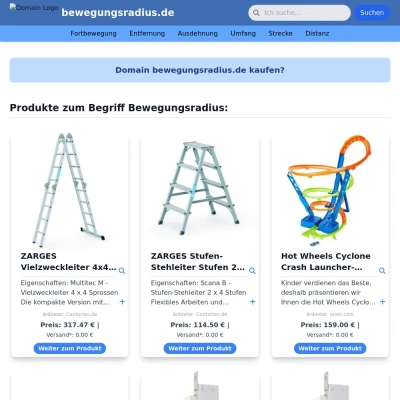 Screenshot bewegungsradius.de