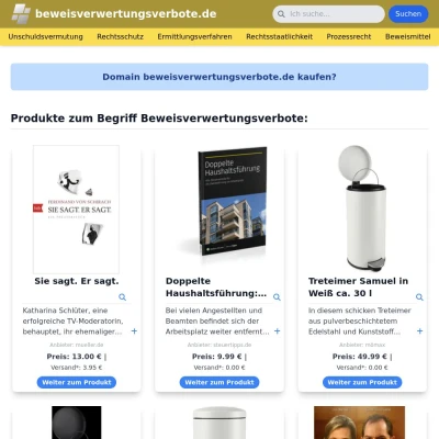 Screenshot beweisverwertungsverbote.de