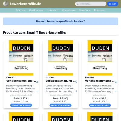 Screenshot bewerberprofile.de