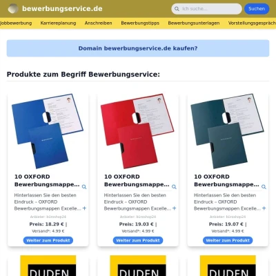 Screenshot bewerbungservice.de