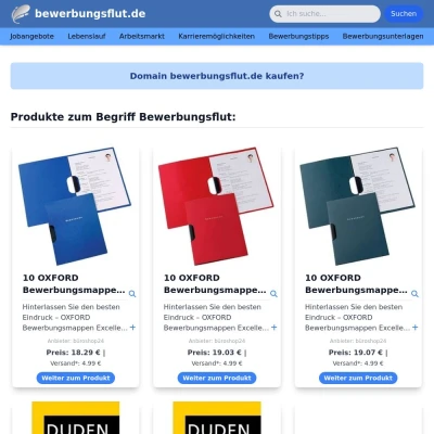 Screenshot bewerbungsflut.de