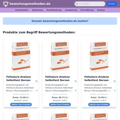 Screenshot bewertungsmethoden.de