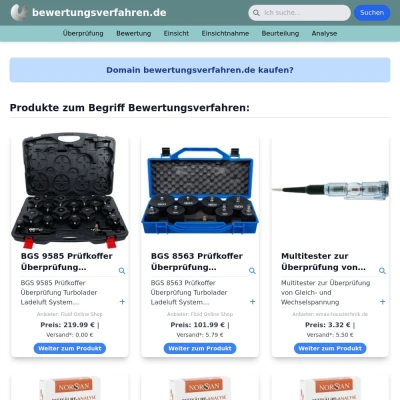 Screenshot bewertungsverfahren.de