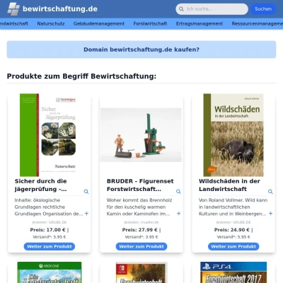 Screenshot bewirtschaftung.de