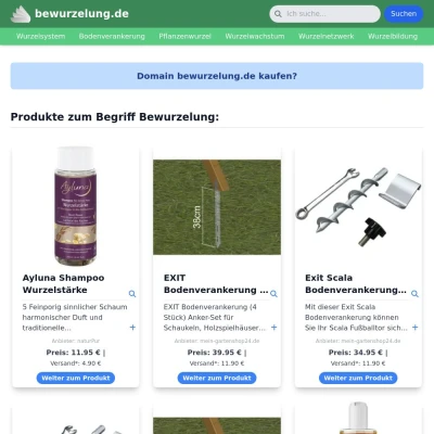 Screenshot bewurzelung.de
