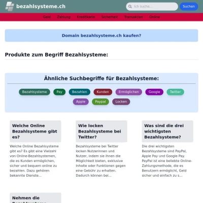 Screenshot bezahlsysteme.ch