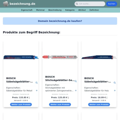 Screenshot bezeichnung.de