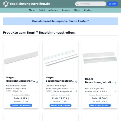 Screenshot bezeichnungsstreifen.de