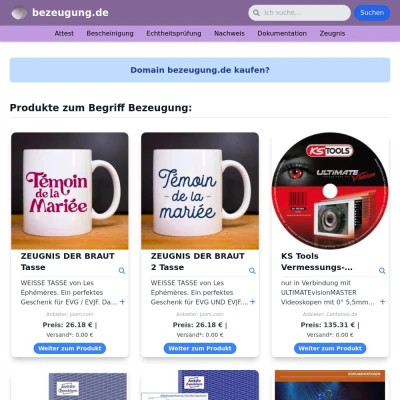 Screenshot bezeugung.de