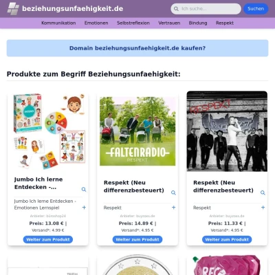 Screenshot beziehungsunfaehigkeit.de