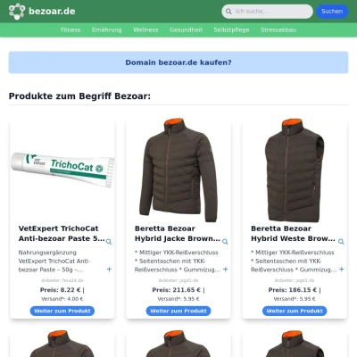 Screenshot bezoar.de