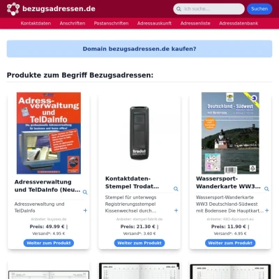 Screenshot bezugsadressen.de