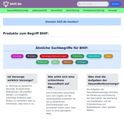 Screenshot bhif.de