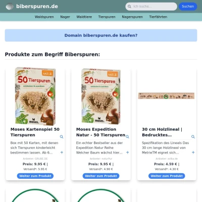 Screenshot biberspuren.de