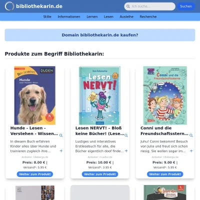 Screenshot bibliothekarin.de