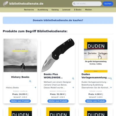 Screenshot bibliotheksdienste.de