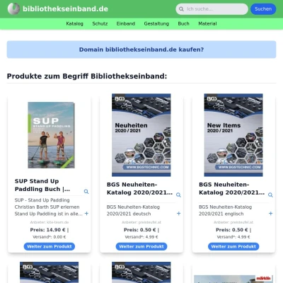 Screenshot bibliothekseinband.de