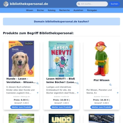 Screenshot bibliothekspersonal.de