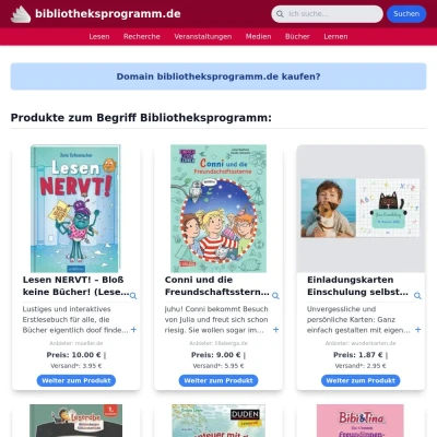 Screenshot bibliotheksprogramm.de