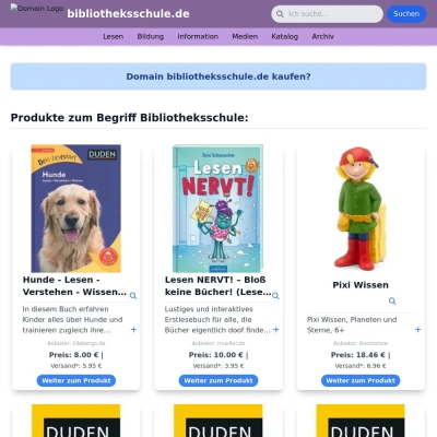 Screenshot bibliotheksschule.de