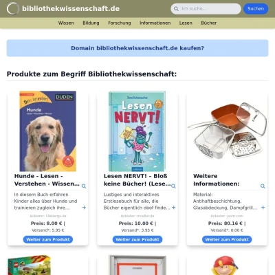 Screenshot bibliothekwissenschaft.de