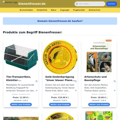 Screenshot bienenfresser.de