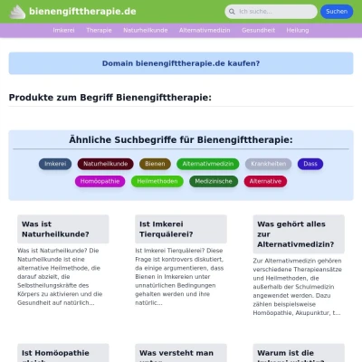 Screenshot bienengifttherapie.de