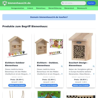 Screenshot bienenhaus24.de