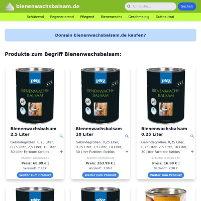 Screenshot bienenwachsbalsam.de