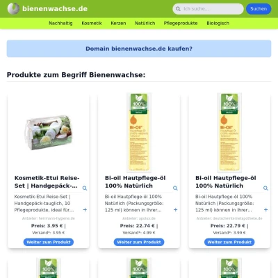 Screenshot bienenwachse.de