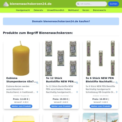 Screenshot bienenwachskerzen24.de