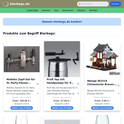 Screenshot bierkegs.de