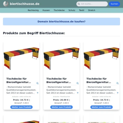 Screenshot biertischhusse.de