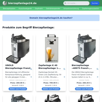 Screenshot bierzapfanlage24.de