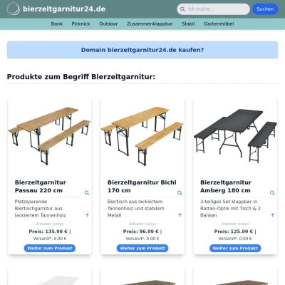 Screenshot bierzeltgarnitur24.de
