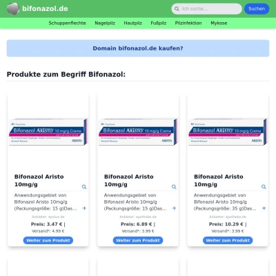 Screenshot bifonazol.de