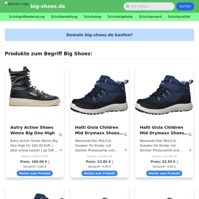 Screenshot big-shoes.de