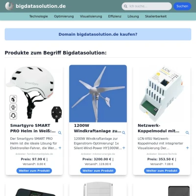 Screenshot bigdatasolution.de