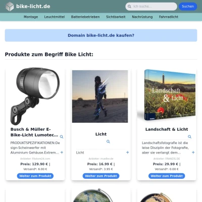 Screenshot bike-licht.de