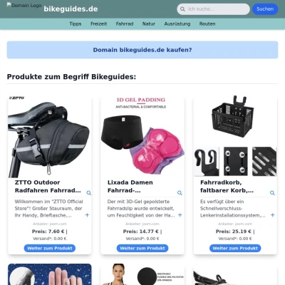 Screenshot bikeguides.de