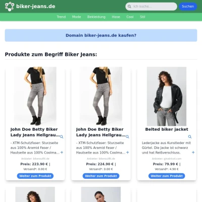 Screenshot biker-jeans.de