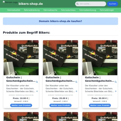 Screenshot bikers-shop.de