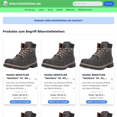 Screenshot bikerstiefeletten.de