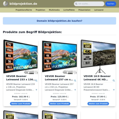 Screenshot bildprojektion.de