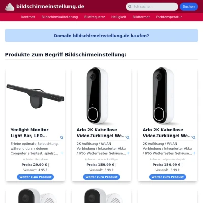 Screenshot bildschirmeinstellung.de