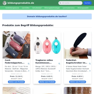 Screenshot bildungsprodukte.de