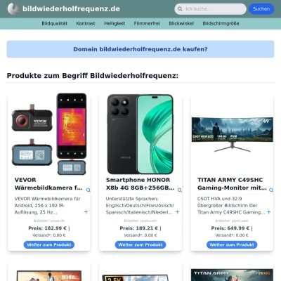 Screenshot bildwiederholfrequenz.de