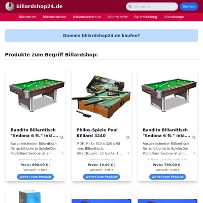 Screenshot billardshop24.de