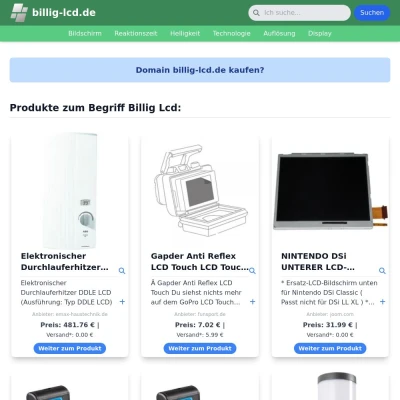 Screenshot billig-lcd.de