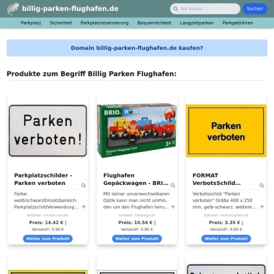 Screenshot billig-parken-flughafen.de